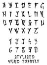 Chinese/Japanese Occidental imitation alphabet and numbers