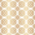 Chinese and Japanese style. Traditional seamless pattern. Gold Asian background. China ornament. Elegant Japan design golden foil Royalty Free Stock Photo