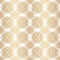 Chinese and Japanese style. Traditional seamless pattern. Gold Asian background. China ornament. Elegant Japan design golden foil