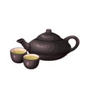 Chinese or Japanese teapot and teacups