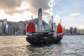 A Chinese Junk in hong kong, China