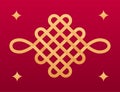 Chinese knot decorative element, pattern. Asian golden nodes illustration. Traditional decoration element.