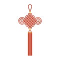 Chinese knot with tassel using in lunar new year means `wish good luck and fortune comes` Royalty Free Stock Photo