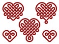 Chinese knots in form of heart