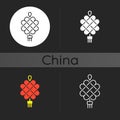 Chinese knotting dark theme icon Royalty Free Stock Photo