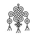 Chinese knotting vector, Chinese New year line icon