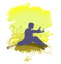 A Chinese Kung Fu Master Silhouette