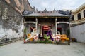 Chinese kungfu perform in front of Chinese temple Loo Pun Hong