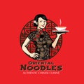 Chinese Lady and Oriental Noodles