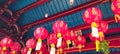 Chinese lamp decoration at An Tjeng Bio Chinese Temple in Indramayu, West Java. Royalty Free Stock Photo