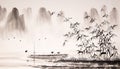 Chinese landscape ink painting