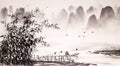 Chinese landscape ink painting