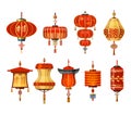 Chinese lantern lamps, China New Year decoration Royalty Free Stock Photo
