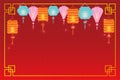 Chinese lantern with Chinese pattern background design for poster, banner, or greeting card. Design for Chinese New Year. Royalty Free Stock Photo