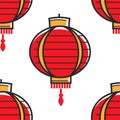 Chinese lantern seamless pattern lamp or chandelier Oriental culture