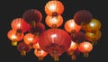 Chinese lantern shangai background on black night matte Royalty Free Stock Photo