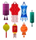 Chinese lantern vector paper lightertraditional holiday celebrate Asia festive or wedding lantern graphic celebration