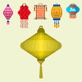 Chinese lantern vector paper lightertraditional holiday celebrate Asia festive or wedding lantern graphic celebration