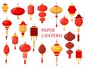 Chinese lantern vector set traditional lantern-light. Flat oriental decoration of china culture. Illustration of asian Royalty Free Stock Photo