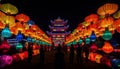 Chinese lanterns illuminate the vibrant Beijing night generated by AI Royalty Free Stock Photo