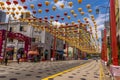 Chinese lanterns line the streets in Chinatown,  Singapore, Asia Royalty Free Stock Photo