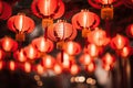 Chinese lanterns in the old town of Hoi An, Vietnam, Red lanterns in chinese lunar new year festival, Thailand, AI Generated Royalty Free Stock Photo