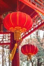 Chinese lanterns. Chinese traditional Design, golden and red decoration.