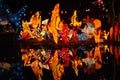 Chinese lanterns on water