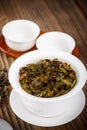 Chinese lidded bowl Royalty Free Stock Photo