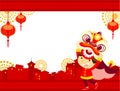 Chinese Lion Dance greeting card