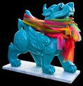 Chinese Lion statue isolated on black background Royalty Free Stock Photo