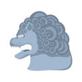 chinese lion statue isolated icon Royalty Free Stock Photo