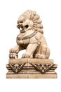 Chinese lion statue isolated Royalty Free Stock Photo