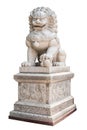 Chinese Lion stone isolated on white background Royalty Free Stock Photo