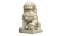 Chinese lion stone sculpture isolated on white backgrounds Royalty Free Stock Photo