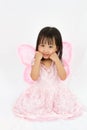 Chinese little girl wearing butterfly custome Royalty Free Stock Photo