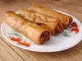 Crispy Chinese Egg Rolls Royalty Free Stock Photo