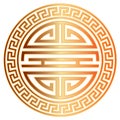 Chinese Longevity Symbol with Border vector Illustration Royalty Free Stock Photo