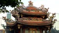 Chinese longshan temple roof in Taipei, Taiwan Royalty Free Stock Photo