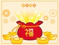 Chinese lucky bag. Vector illustration.