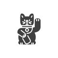 Chinese lucky cat vector icon