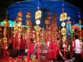 Chinese lucky charm shop at chinatown bangkok thailand on chinese new year 2015