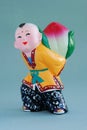 Chinese lucky clay figurine_long life Royalty Free Stock Photo