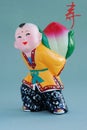 Chinese lucky clay figurine_long life(char) Royalty Free Stock Photo