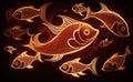 Chinese lucky fish background , concept of Fortune symbolism, created with Generative AI technology