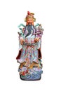 Chinese lucky gods, Lok or Lu statues `Military God of Wealth` on White background, God of Prosperity Lu,Lok Royalty Free Stock Photo