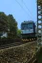 Chinese-made electric locomotive running.