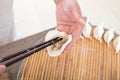 The Chinese are making meat dumplings Royalty Free Stock Photo