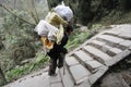 Chinese man carry goods Royalty Free Stock Photo