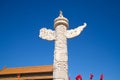 Chinese Marble Ornamental Pillar Standing In Tiananmen Square In Beijing, China